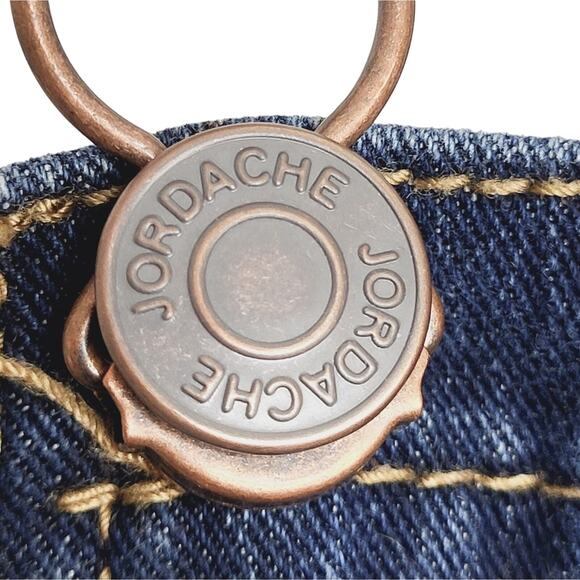 Jordache Vintage Distressed Bib Overall Denim Shorts size XXL - Picture 6 of 10